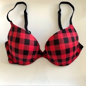PINk Victoria’s Secret Red & Black Push-Up Bra